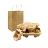 Portavasos de pulpa degradable desechable para café leche té individual doble cuatro para llevar base divisoria para vaso de bebida