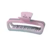 Pinza para el pelo grande rectangular de color degradado esmerilado con diseño hueco para recogidos de mujer, pinza de tiburón, accesorio para el pelo