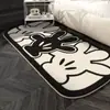 Alfombra Habitación Cama Manta de Mesita de Noche Se Puede Dormir y Sentar, No Lavable y Limpiable Negro Felpa Gruesa Habitación Sala de Estar Ventana Saliente Felpudo