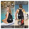 Mochila de Natación Transfronteriza con Cordón de Malla y Bolsa Impermeable Mochila de Playa Mochila para Exteriores, Vadeo y Gimnasio