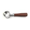 Cafetera italiana con mango sin fondo, de acero inoxidable, dispensador de polvo, de tres asas, de madera maciza, juego de accesorios para cafetera