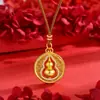 Tienda de Oro Mismo Estilo 2025 Nuevo Chinoiserie Chinoiserie Disco Calaba de Oro Collar Cadena para Suéter Moda Femenina Elegante