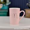 Taza de cerámica con letras creativas, tapa y cuchara. Regalo de boda de moda para parejas. Logotipo impreso en casa. Regalo de acompañamiento.