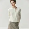 Camada Base Top Suéter Pulôver Outono e Inverno Cruzado Solto Gola Redonda Malha Fashion Suéter Assimétrico de Cashmere para Mulheres