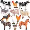 Brinquedo Modelo Animal de Simulação de Aves Cognitivo Infantil Transfronteiriço Frango Pato Ganso Vaca Porco Ovelha Jumento Gato Cachorro Cavalo terno Ornamentos