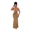 C7857 Transfronterizo 2026 Nueva Moda para Mujer Europea y Americana Color Sólido Personalidad Elegante Sexy Hueco Ceñido a la Cintura Vestido Bodycon