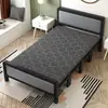 Cama plegable para uso doméstico, cama doble con estructura de hierro y colchón, cama sencilla para viviendas de alquiler, cama de tablero duro, cama para siesta en la oficina, cama individual