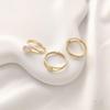 Color duradero oro de 14K DIY perla adhesiva cuentas de medio agujero anillo soporte Tupin anillo abierto enrollado a mano soporte vacío accesorios de soporte