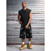 Talla europea [Cruzado para Hombre] Shorts de mezclilla para hombre, sin elasticidad, estilo callejero, nueva colección primavera/verano