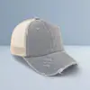 Gorra de Béisbol Lavada con Efecto Desgastado de Nuevo Estilo con Logo Personalizado, Gorra de Malla con Corte para Cola de Caballo de Verano, Gorra Casual para el Sol al Aire Libre