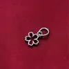 Pulsera de cuerda trenzada con cuentas hechas a mano para bricolaje, collar con colgante de flor, joyería S925 plata de ley, colgante vintage de flor de cerezo, materiales