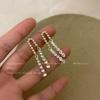 @Oferta Especial@Brincos Nicho de Luxo Acessível Coreano Zircônia Pérola, Brincos Versáteis Populares com Borla de Costura para Mulheres