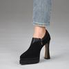 Zapatos de Salón de Punta Impermeables con Plataforma y Tacón Grueso de Corte Profundo para Mujer, Nuevos Zapatos Elegantes de Tacón Alto para Mujer Primavera y Otoño 2026