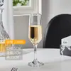 Copa de Vino Tinto Estilo Europeo, Copa de Vidrio Denso con Patrón Vertical Simple, Copa de Champán para el Hogar, Copa de Vino, Decantador, Copa de Vino Rayada