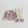 Nuevo Conjunto de Suéter para Bebé Niña para Lactantes, Conjunto de Dos Piezas de Cárdigan para Primavera y Otoño, Conjunto de Suéter de Otoño para Bebé Niña
