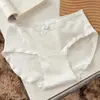 Pantaletas de algodón finas y transpirables para mujer en verano, sin costuras en la entrepierna, de cintura media, para niñas y estudiantes, bragas triangulares de algodón 100% estilo japonés para mujer
