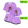 Conjunto de camiseta de manga corta de verano Aphmau, pantalones cortos de manga corta 3D, conjunto de ropa informal para el hogar para mujer