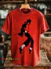 Estampa Retro Cruzada Tecla de Piano Masculina Gola Redonda Manga Curta Estampa Digital 3D Personalizado Peça Única Atacado