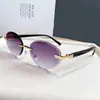 Moda Europea y Americana Nuevas Gafas de Sol Retro Sin Marco Sentido de Alta Gama Personalidad Versátiles Estilo Callejero Gafas de Sol de Influencer Tendencia para Mujer