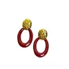 Pendientes Retro Estilo Hong Kong Esmalte Goteado Rojo Ankora para Mujer Elegantes Franceses de Alta Gama Pendientes Elegantes de Moda de Nicho