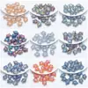 Pingente de tartaruga com furo central 14x18MM pingente de cristal cor galvanizada acessórios de joias decorativas artesanais com miçangas DIY
