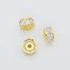 Anillo espaciador de cuentas espaciadoras color diamante retenedor de color con incrustaciones de diamantes en oro de 18 quilates espaciadores cuentas para pulsera DIY accesorios de perlas de cristal