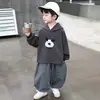 Conjunto de Sudadera Casual de Primavera y Otoño para Niños, Estilo Coreano, Atuendo Deportivo Elegante de Dos Piezas para Niños Pequeños, Ropa para Bebés para Exportación