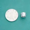 Nova Prata de Lei S925 Acabamento Fino Galvanizado Ouro Branco Colmeia Diamante Lapidado Contas Cilindricas Contas Espaçadoras Gelo Triturado Contas de Transferência