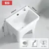 Fregadero de Cerámica para Fregona de Balcón, Cubeta para Fregona de Piso, Fregadero de Pie para Fregona Doméstica de Baño