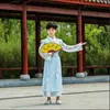 Hanfu Infantil Primavera e Verão Traje Antigo para Meninos 2025 Novo Manga Longa Gola Cruzada Estilo Tradicional Roupa Traje de Performance Estilo Chinês