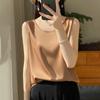 Camisola de seda para mujer, traje interior 2024, nueva camisa de base de seda morera de satén suelto con ácido acético, color negro