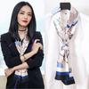 Bufanda de Seda Pequeña Larga Estrecha para Mujer Moda Primavera y Otoño Corea del Sur Bufanda Decorativa Combinable Vestido Bufanda Cuadrada