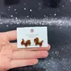 Brincos Fofos de Gato e Cachorro para Outono e Inverno para Mulheres Agulha de Prata S925 Moda Versátil Galvanoplastia Ecológica Acessórios Atacado Yiwu