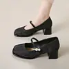Nuevos zapatos Mary Jane de estilo chino para mujer, nuevo modelo otoño 2026, combinados con un vestido cheongsam, tacones de plataforma gruesa y suaves