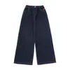 Calça Jeans Wide Leg Feminina 2026 Outono Novo Estilo Calça Reta para Crianças Maiores, Calça Longa de Caimento Solto para Meninas, Tendência