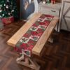 Bandeiras de mesa e de pé com estampa jacquard tingida em fio de poliéster-algodão para o Natal com tema de flor, tampas decorativas de Natal, toalhas de mesa, fabricantes