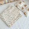 Colcha de Algodão Fina de Algodão Doce de 2 Camadas para Bebê Colcha de Ar Condicionado para Bebê Cobertor de Gaze Macio de Verão Colcha de Toalha Infantil