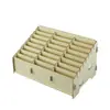 Caja de almacenamiento para teléfono móvil escritorio maestro reunión interior Caja de madera multi-rejilla sin tapa Película templada para teléfono móvil Caja cuadrada de madera maciza