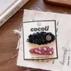 Nuevo Pasador Rojo y Negro de Tela de Otoño Temprano para Niños Coreanos Pinza Lateral para Niña Algodón Apilado Estrella Pinza para Adultos