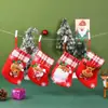 Nova Decoração de Natal Desenho Animado Velhinhos Meias com Carta Presente Infantil Bolsa de Doces Pingente para Árvore de Natal