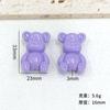 Oso violento en posición sentada, macarrón, oso tridimensional, cuentas con agujeros verticales, cuentas sueltas, cadena para teléfono móvil DIY, accesorios de joyería acrílica