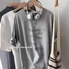 Camiseta Feminina Vintage Chinesa Tendência Estilo Boyfriend Manga Curta Algodão Puro, Verão Retrô Estampa de Letras Top Solto