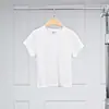 Novo Modelo Outono/Inverno 2026 SST043 Camiseta Básica para Deslocamento Urbano Algodão Levemente Elástico Gola Redonda Manga Curta Solta para Mulheres
