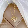 [Aço titânio] amor de cinco pontas estrela luz temperamento de luxo lindo colar de diamantes feminino all-match clavícula cadeia de aço de titânio