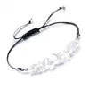 Pulsera popular europea y americana tejida a mano con grava de cristal natural, amatista, ágata, pulsera ajustable