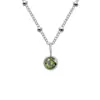 Collar con Piedra de Nacimiento Chapado en Oro de 14K Transfronterizo para Mujer, Acero Inoxidable No Descolorante Nicho Colgante de Diamante Único Cadena para Clavícula Venta al por Mayor
