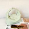 Bolsa para Lonchera de Piel de Vaca de Capa Superior, Bolsa Pequeña para Llevar en la Mano, Diseño de Nicho de Alto Nivel para Mujer, Bolsa Nube, Bolsa Cruzada Versátil, Bolsa Dumpling