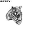 R0619-NK20 joyería de comercio exterior al por mayor personalidad retro rinoceronte anillo de acero de titanio para hombre