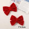 Accesorios de lazo de lentejuelas de terciopelo de la serie roja festiva de Año Nuevo, tocado festivo DIY, accesorios para el cabello, material femenino al por mayor