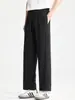 Ropa de Hombre Fengshe / Pantalones Casuales de Lino Ligeros de Verano para Hombre, Pantalones de Pierna Ancha Rectos Arrugados, Pantalones Largos Adelgazantes Cleanfit